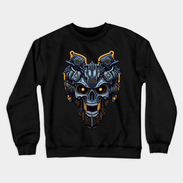 Mecha Skull S01 D66 Crewneck Sweatshirt by Houerd